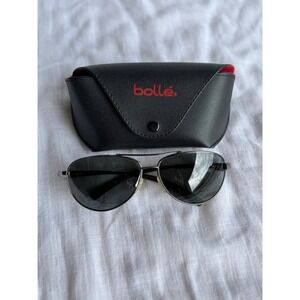 Bolle Columbus 11796 AL Silver Aviator Sunglasses w/ Bolle Case
